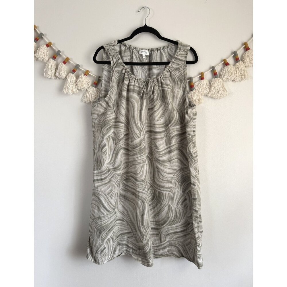 Haven Well Within Organic Cotton Linen Watercolor Sleep Dress Thyme Relaxed XL